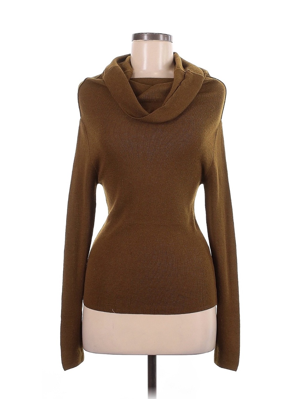 Zara | Women’s Dark Olive Green Cowl Neck Knit Sweater